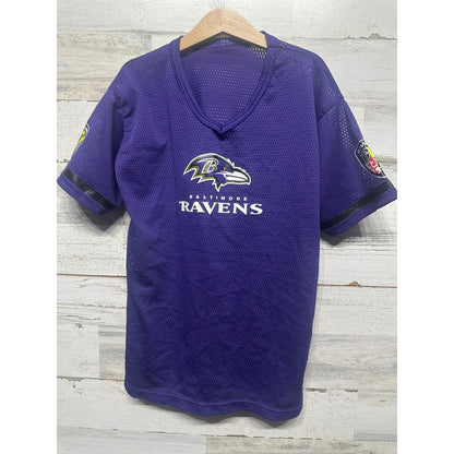 Baltimore Ravens Jersey NFL Boys Large Purple Lamar Jackson #8 Mesh EUC0
