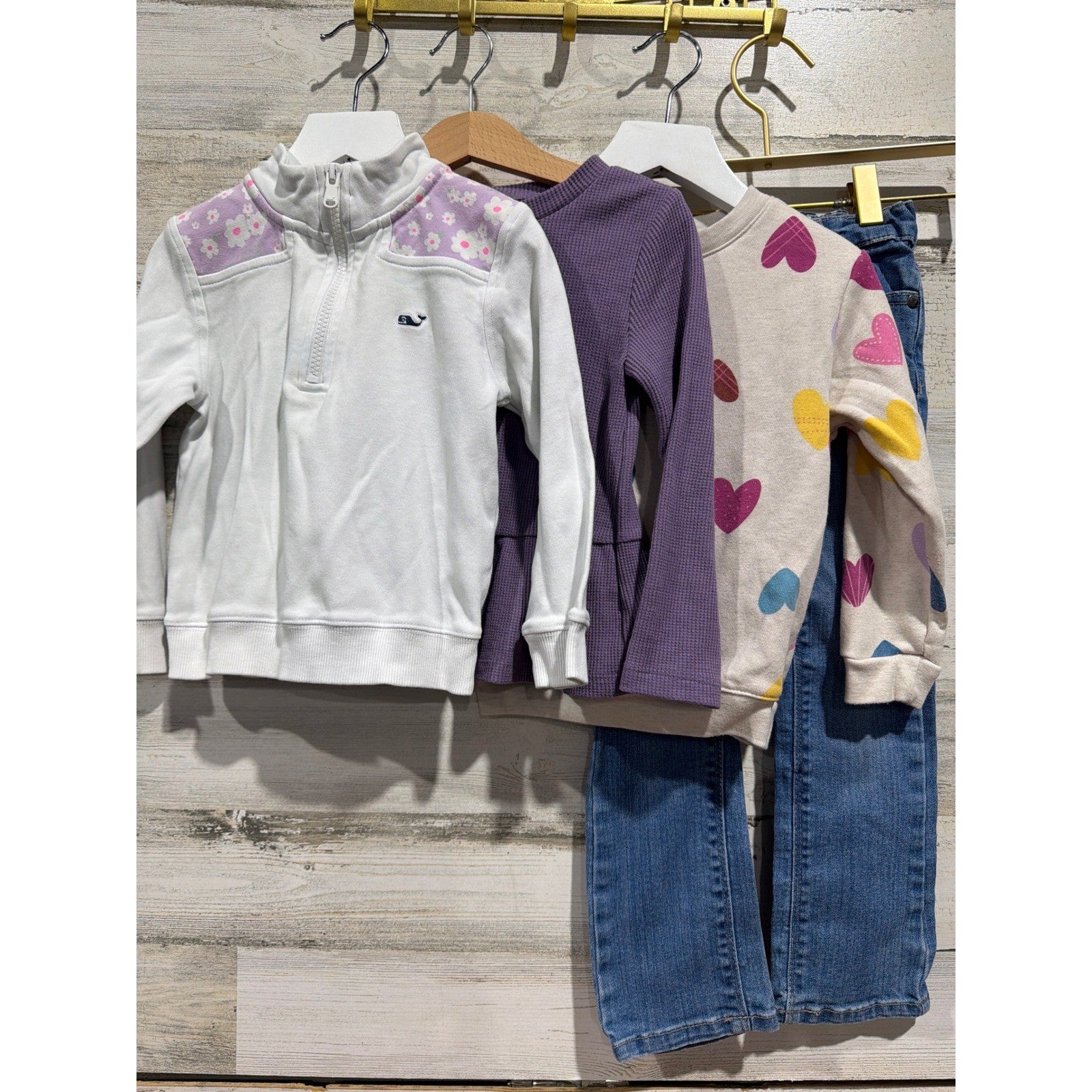 Vineyard Vines Okie Dokie Bundle Girls 3T Floral Heart Preppy Girly0