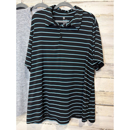 All in Motion Old Navy Polo Shirt Bundle Men XXL Gray Black Striped Active1