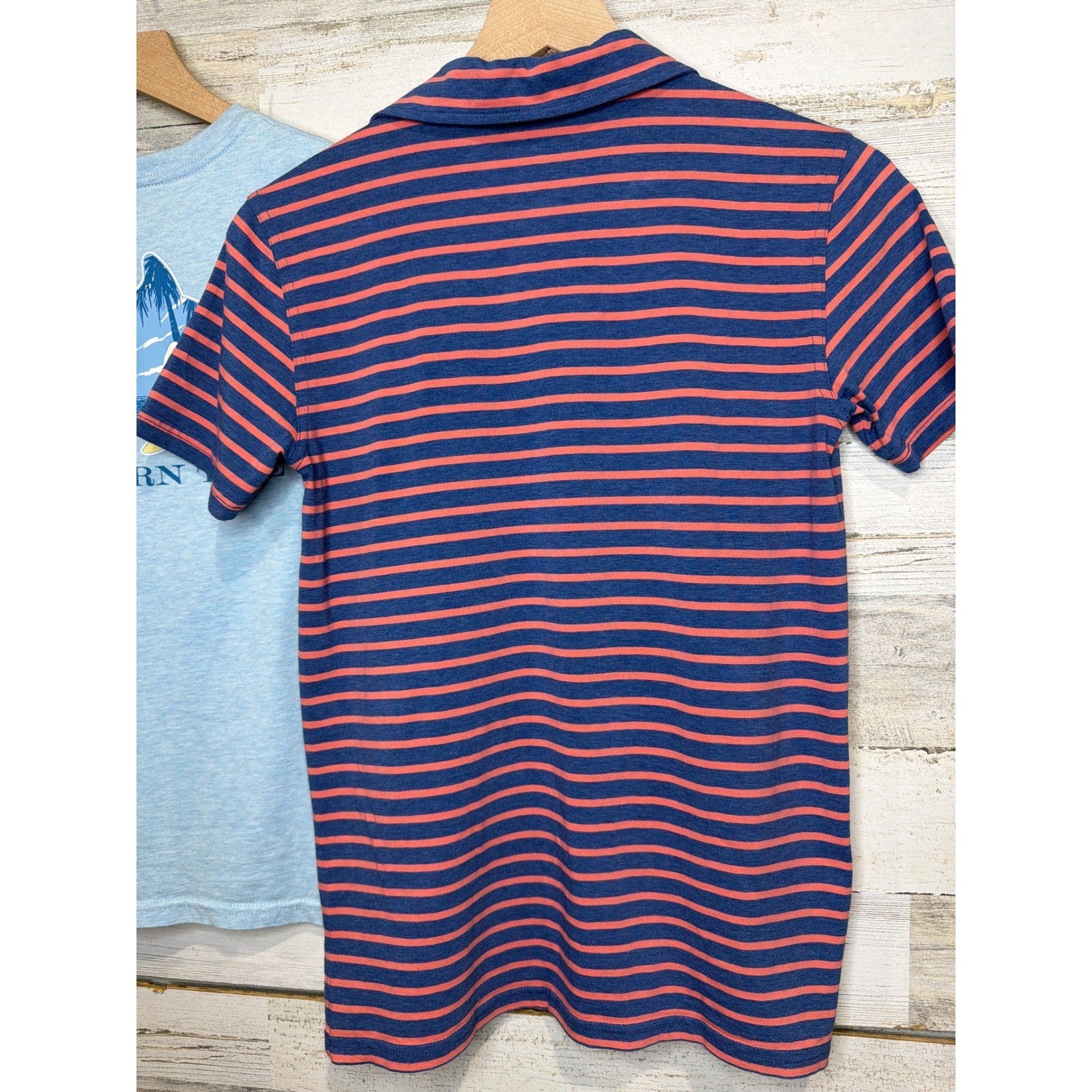 Southern Tide Shirt Bundle Boys Large 12-14 Blue Pink Striped Preppy Coastal6