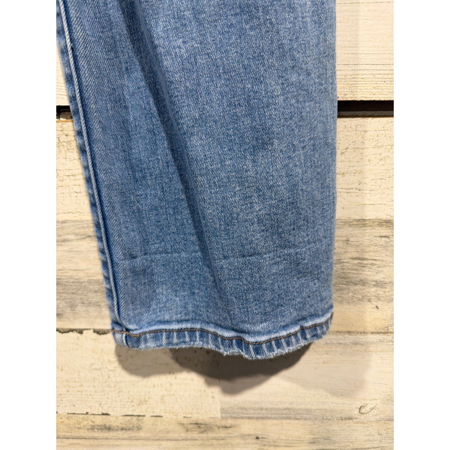 Flying Monkey Wide Leg Jeans Girls 7 Blue Mid Rise Adjustable Waist Skater EUC4