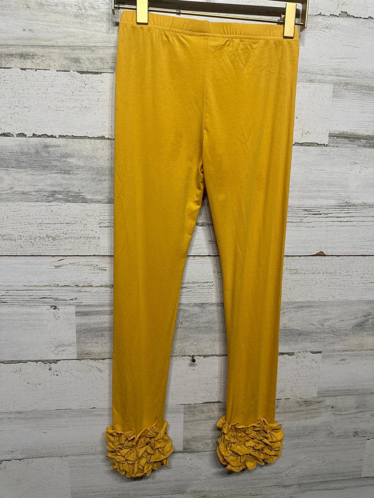 Serendipity Ruffle Leggings Girls Size 10 Mustard Yellow Boutique NWT1