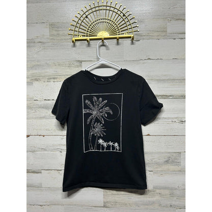 Art Class Palm Tree Shirt Boys XL Black Graphic Tee EUC0