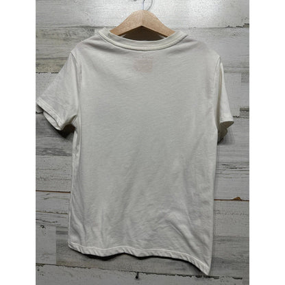 Cat & Jack Graphic Tee Boys Small White Top of the Nice List Christmas EUC2