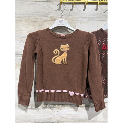 Gymboree Sweater Shirt Bundle Girls 5-6 5T Brown Cat Polka Dot y2k 2009 20101