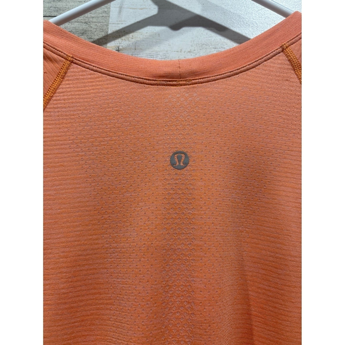 Lululemon Swiftly Tech Short Sleeve Women 14 Orange Mesh Knit Athletic GUC4