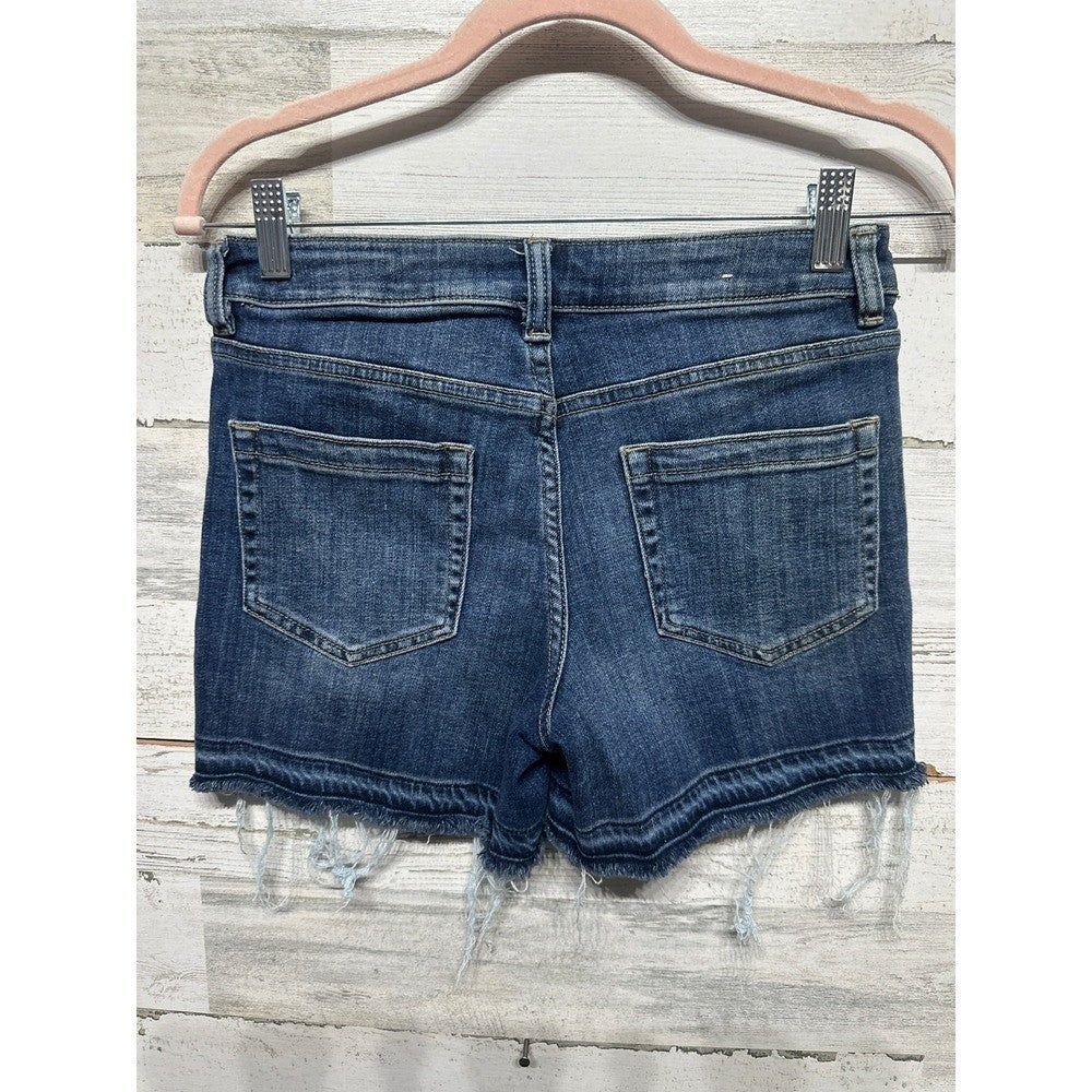 Vince Camuto Denim Shorts Womens 25/0 Dark Blue Raw Hem Frayed EUC1