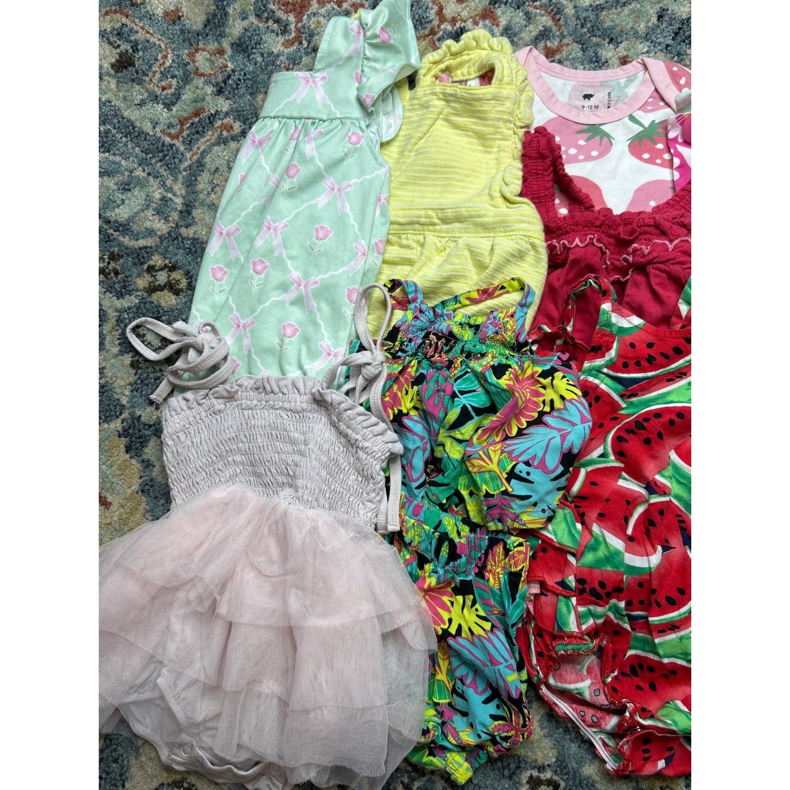 Monica Andy Caden Lane Girls 6-12M Summer Bubble & Dress Bundle1