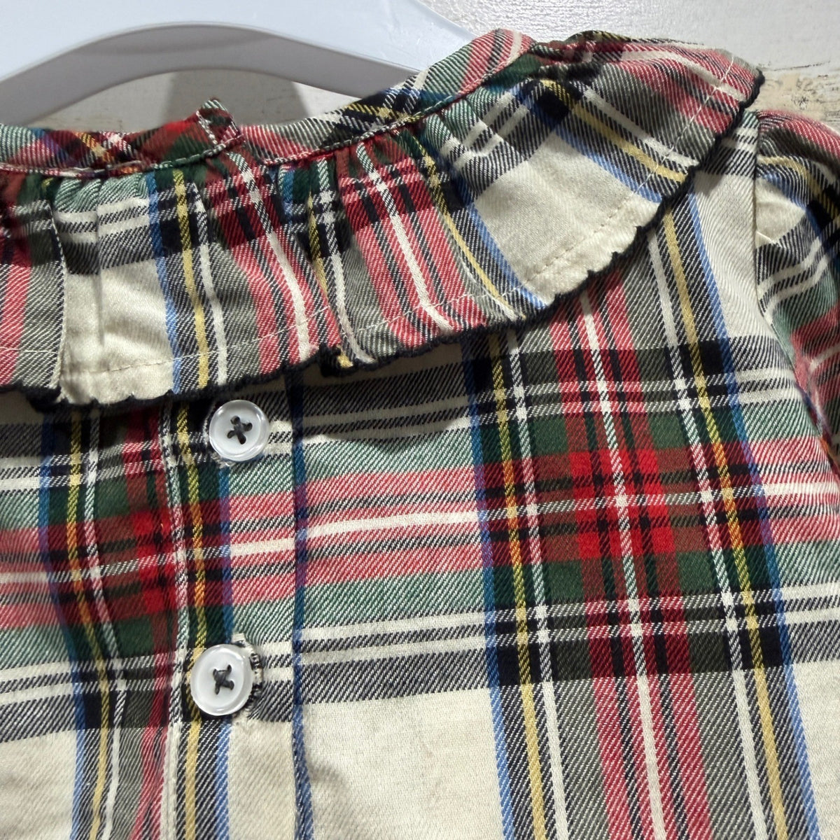 The Beaufort Bonnet Company Ruffle Top Girls 3T Plaid Cotton Classic EUC5