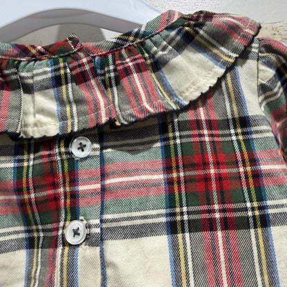 The Beaufort Bonnet Company Ruffle Top Girls 3T Plaid Cotton Classic EUC5