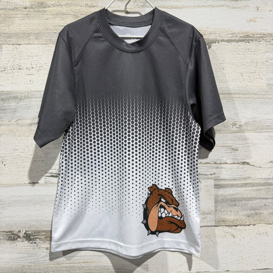 Badger Sport Shirt Youth XS Grey White Hexagon Bulldog Athletic EUC0