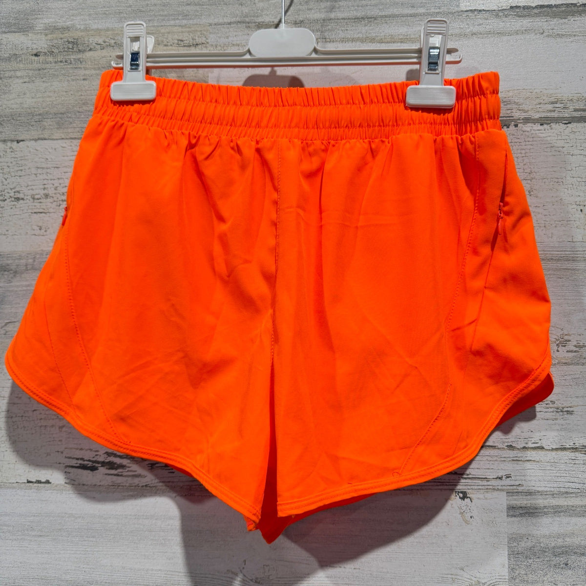 Neon Orange Athletic Shorts Women Small High Rise Lined Active *Flawed0
