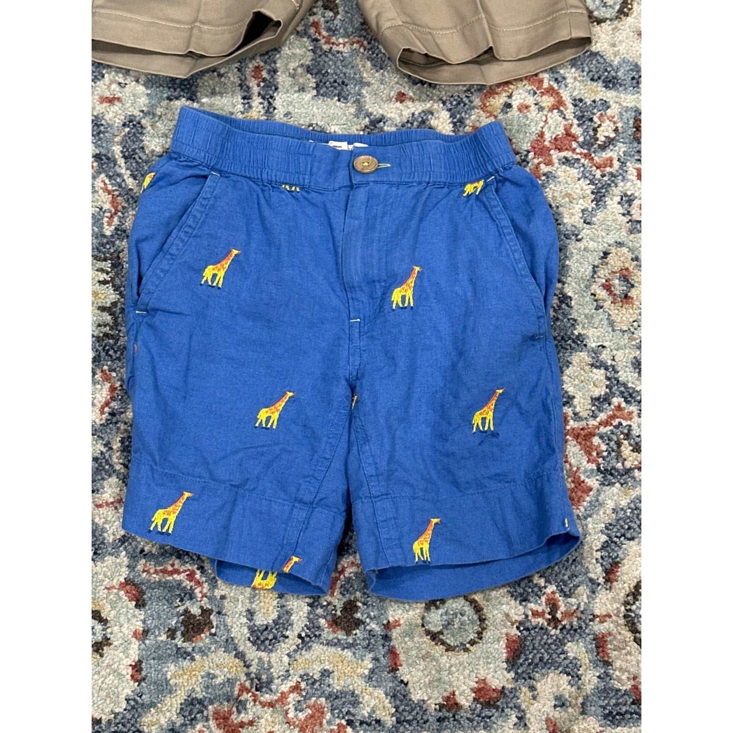 Lands End Mini Boden Hatley Shorts Shirt Bundle Boys 7 Blue Khaki Shark2