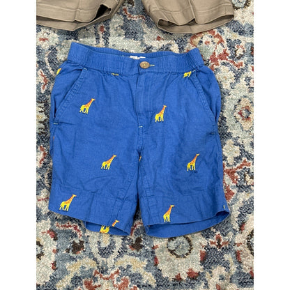 Lands End Mini Boden Hatley Shorts Shirt Bundle Boys 7 Blue Khaki Shark2