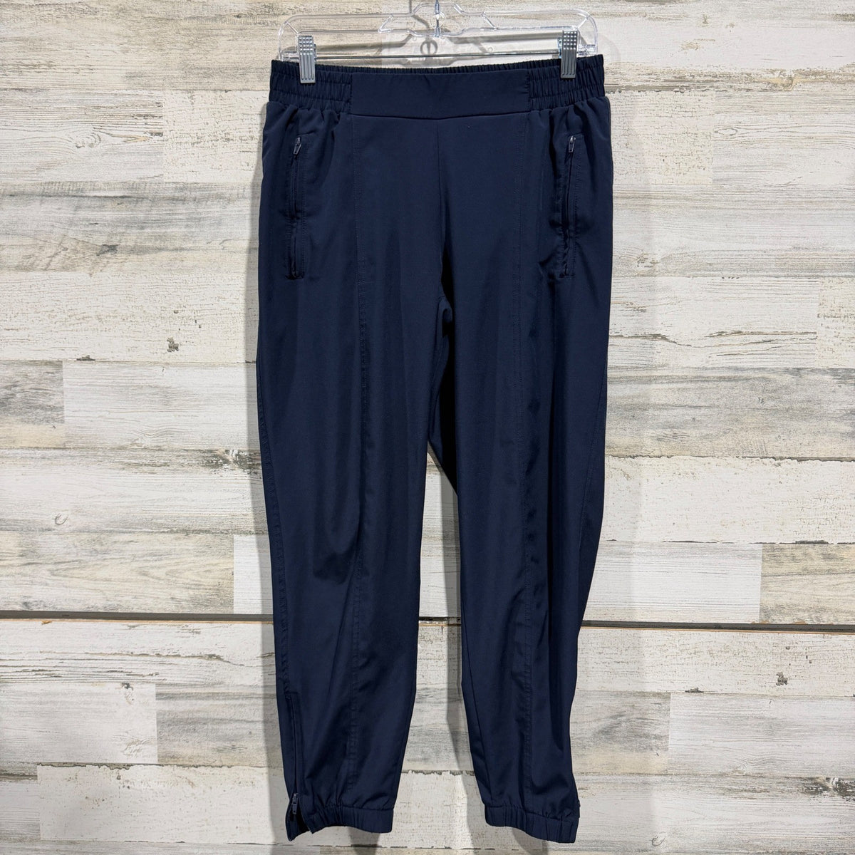Old Navy StretchTech Jogger Pants Womens M Navy Blue Polyester Spandex Flawed*0