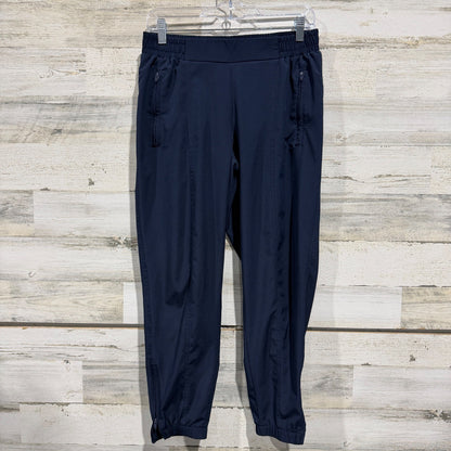 Old Navy StretchTech Jogger Pants Womens M Navy Blue Polyester Spandex Flawed*0