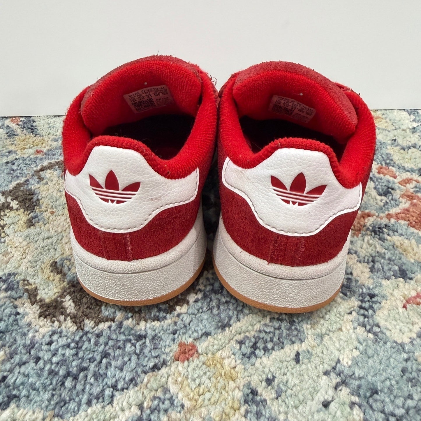 Adidas Campus 00s Kids Size 13K Red Suede Chunky Skater Sneaker Play *Flawed5