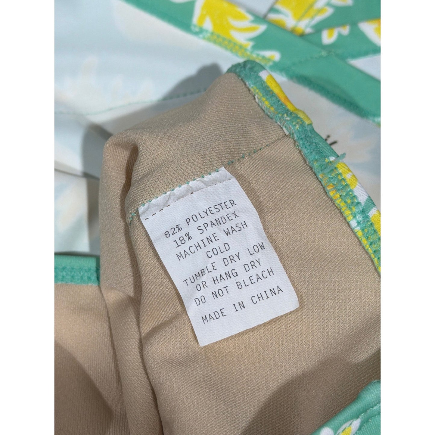 Kortni Jeane Swimsuit Women Medium Green Pineapple High Waist Modest Retro EUC6