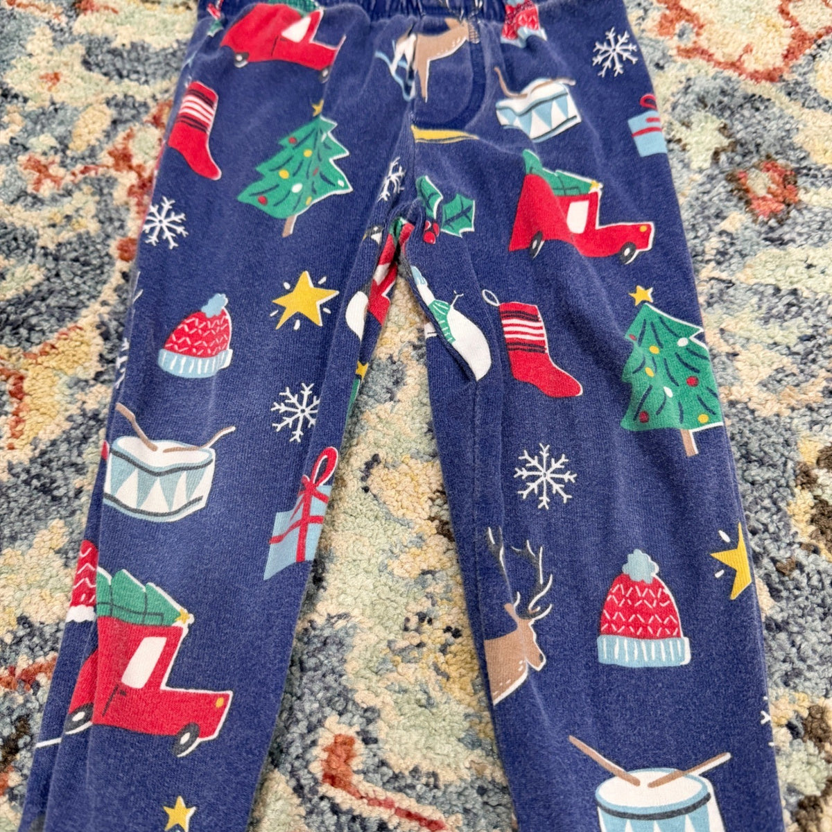 Mini Boden Pajamas Boys 3Y Blue Christmas Dog Nutcracker Holiday *Flawed4
