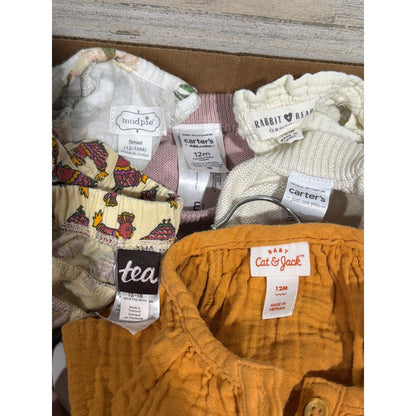 Tea Mud Pie Carter's Bundle Baby Girls 12M  Floral Gauze Boho Earth Neutral8