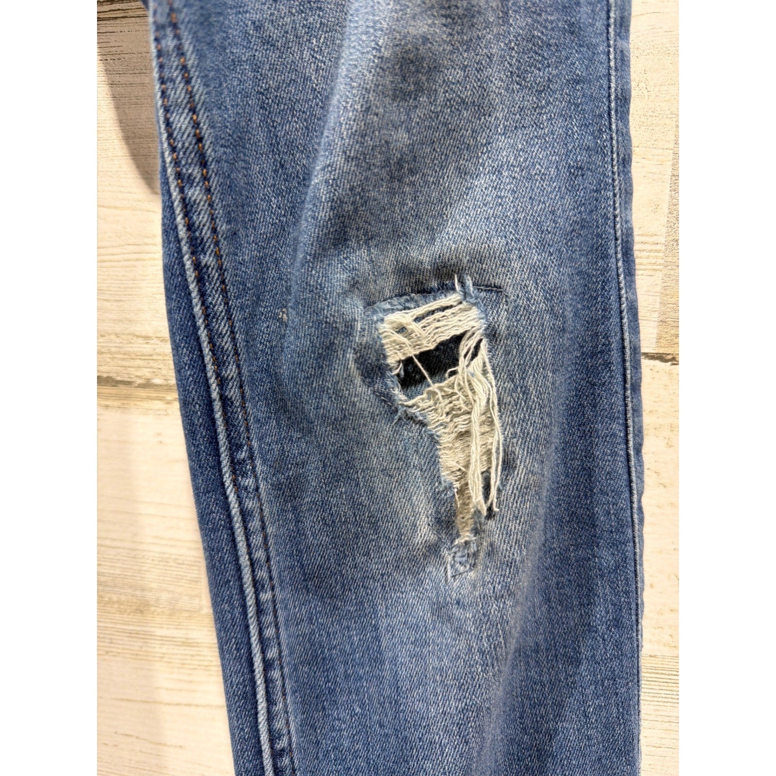 Abercrombie Kids Skinny Jeans Boys 7/8 Blue Distressed Skater GUC3