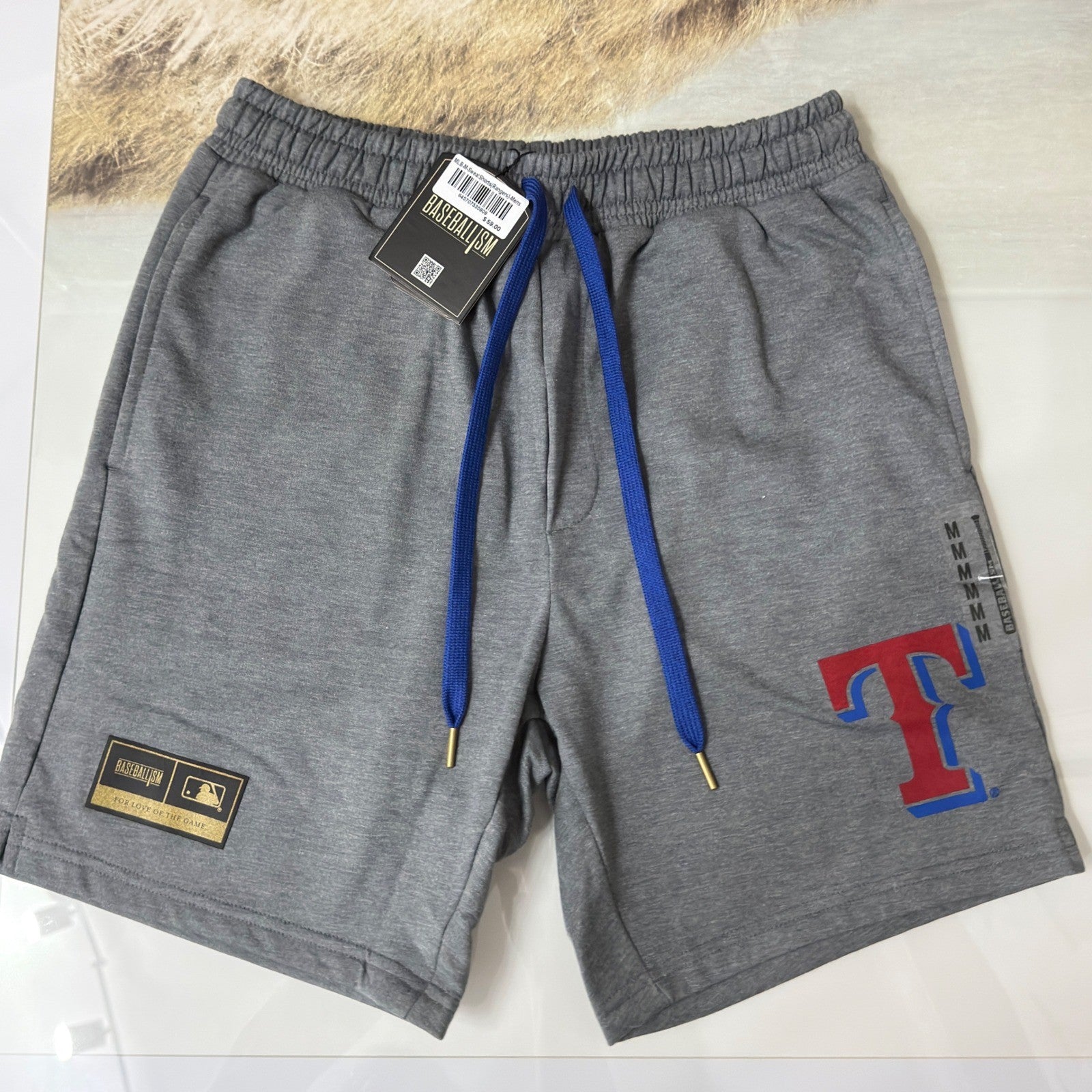 Baseballism Sweat Shorts Men M Gray Texas Rangers MLB Sportswear NWT0