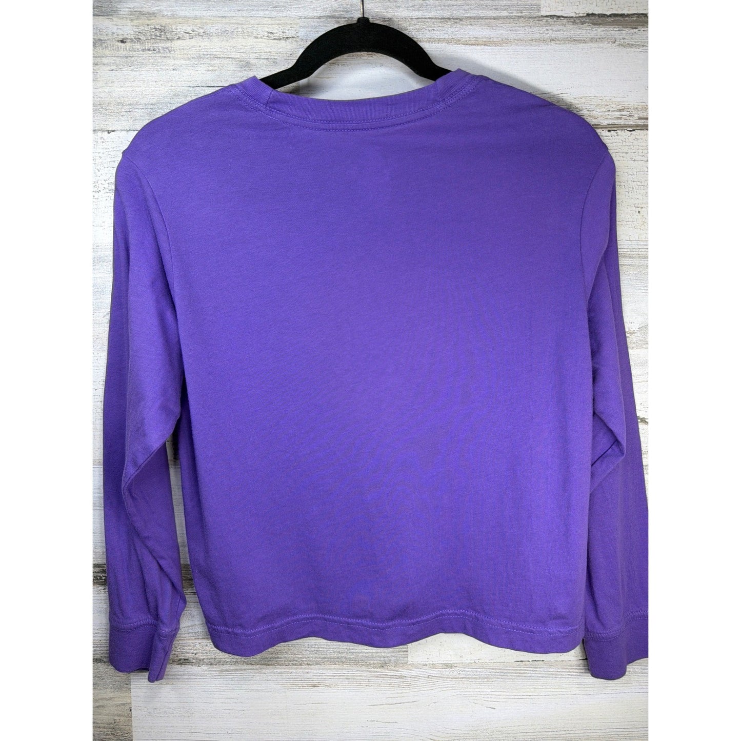 Nike Long Sleeve Tee Women Medium Purple Swoosh Loose Fit Athleisure EUC4
