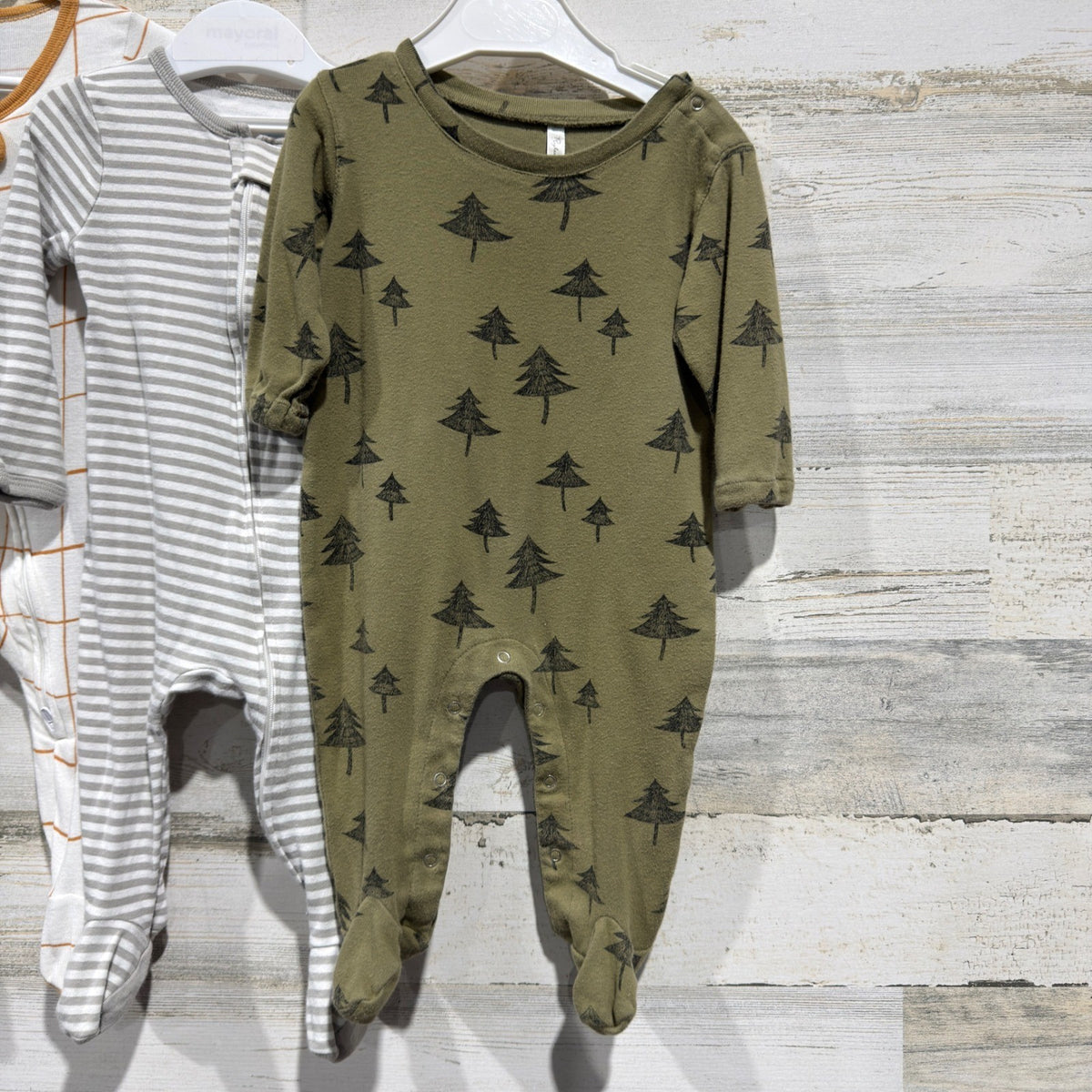 Cloud Island Footed Pajamas Sleep Play Boys 0-6M Multi Cotton Woodland Flawed*2