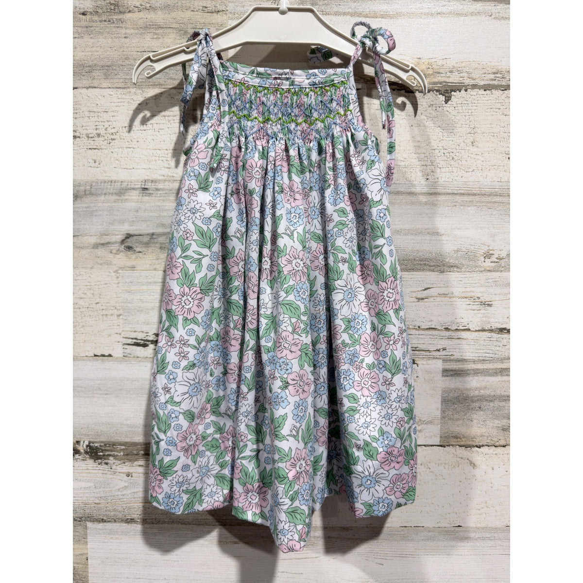 Little Bear Smocks Floral Smocked Dress Girls 3T Pastel Cotton Blend Classic EUC0