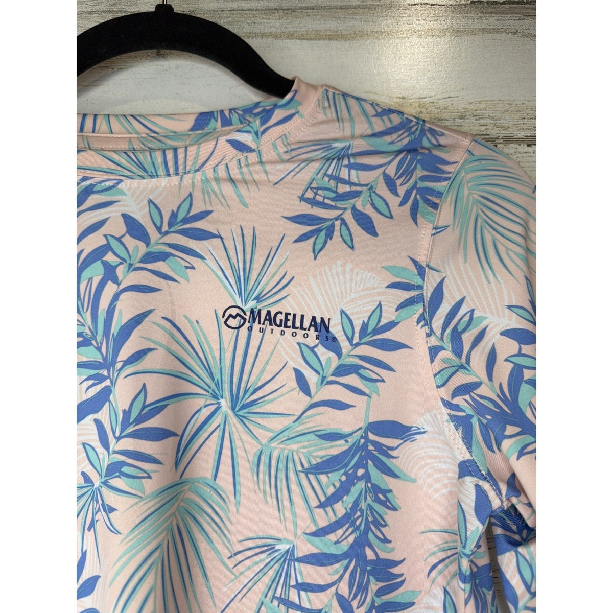 Magellan Rash Guard Girls Size M 8-10 Pink Blue Tropical Fish Gear EUC1