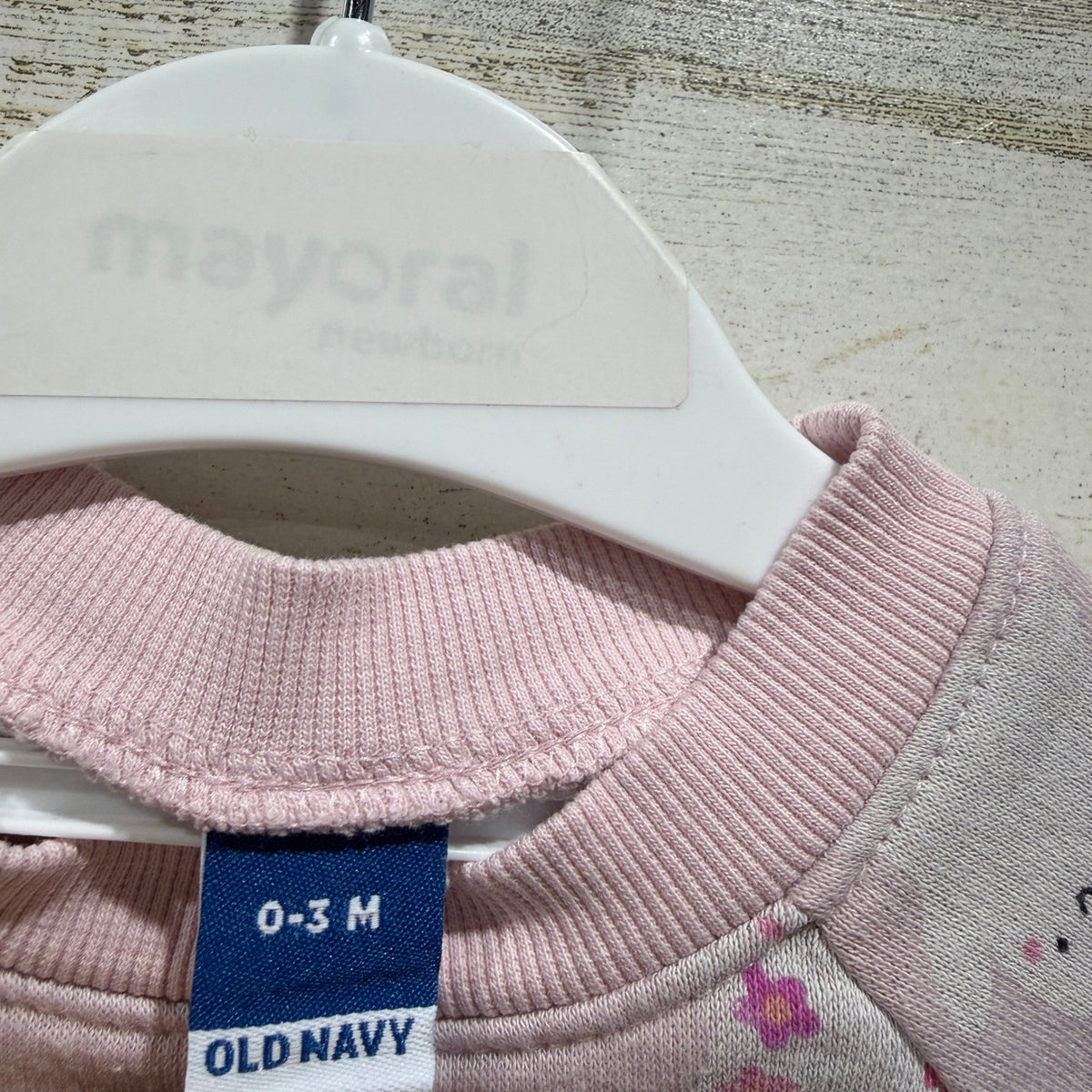 Old Navy Ghost Print Fleece Bodysuit Girls 0-3M Pink Cotton Blend Halloween2