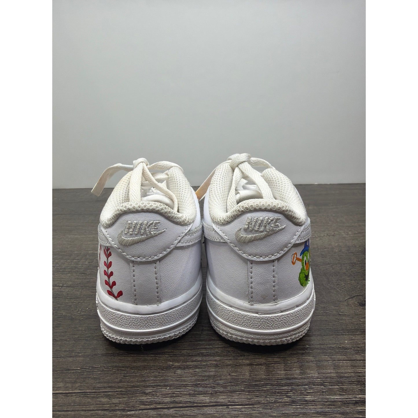 Nike Air Force 1 Kids 10C White Houston Astros Custom Baseball Sporty Flawed*4