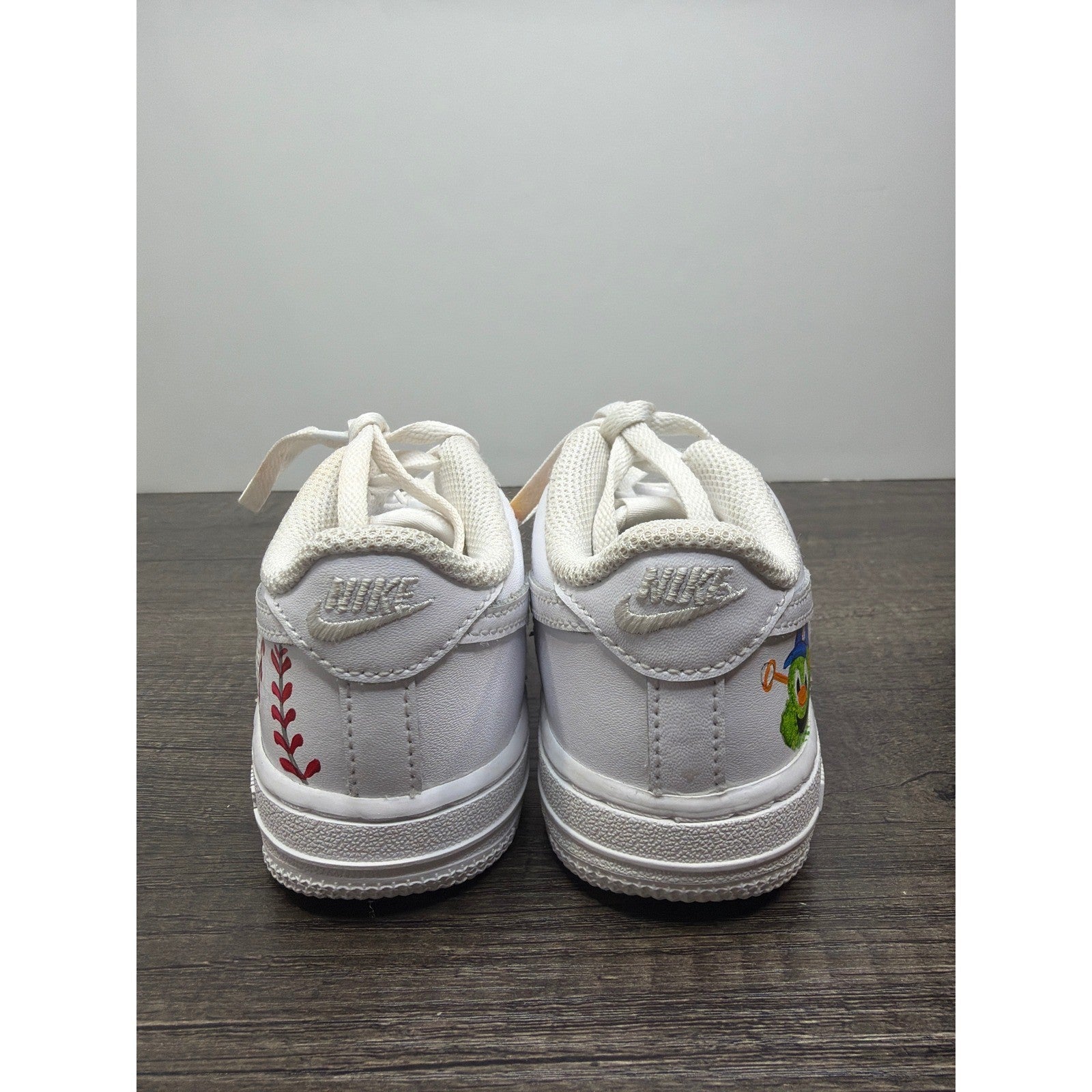 Nike Air Force 1 Kids 10C White Houston Astros Custom Baseball Sporty Flawed*4
