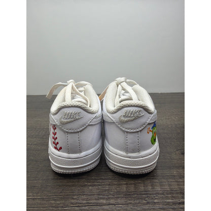 Nike Air Force 1 Kids 10C White Houston Astros Custom Baseball Sporty Flawed*4
