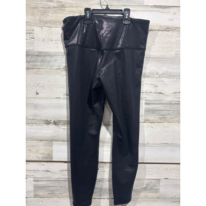 Athleta Shimmer Leggings Women Large Black Metallic Elation High Rise EUC1