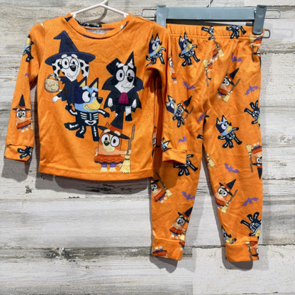 Bluey Pajama Set Kids 3T Orange Halloween Costume Graphic Sleepwear0