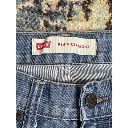 Levi's 514 Straight Jeans Boys 16 Regular Blue Medium Wash Denim EUC3