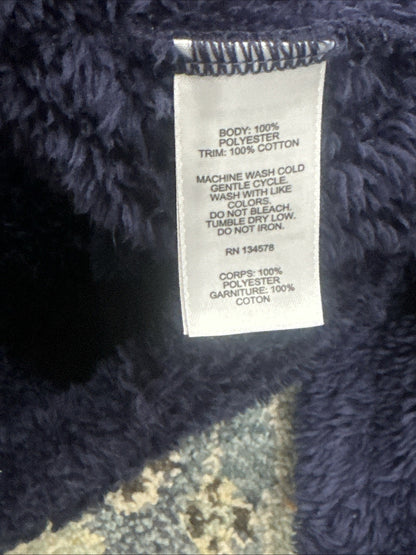 Vineyard Vines Sherpa Hoodie Girls M 10-12 Navy Blue Full Zip Fleece EUC4