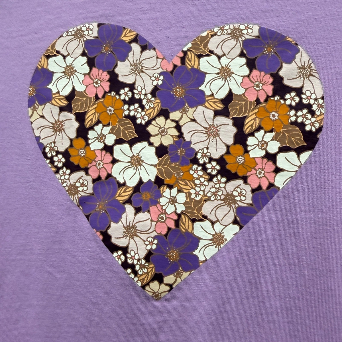 H&M Shirt and Wonder Nation Bundle Girls 8 Purple Floral Heart Casual3