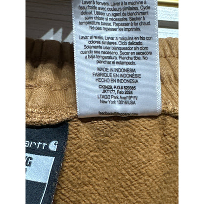 Carhartt Jogger Sweatpants Boys L 14-16 Brown Large Logo EUC4