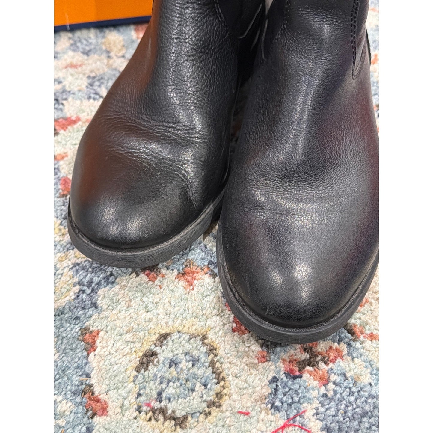 Arturo Chiang Riding Boots Women 8MW Black Leather Wide Calf Classic *Flawed7