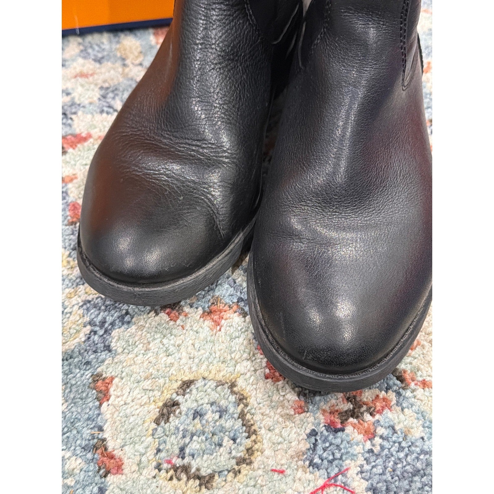 Arturo Chiang Riding Boots Women 8MW Black Leather Wide Calf Classic *Flawed7