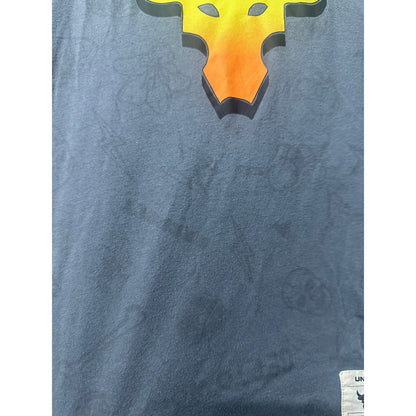 Under Armour Project Rock T-Shirt Boys Small Gray Brahma Bull Graphic GUC1