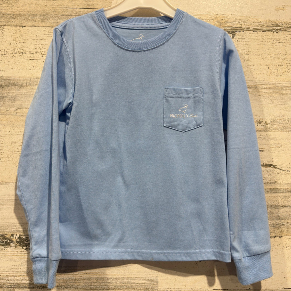 Properly Tied Pocket Tee Boys 6 Blue Reindeer Christmas Holiday Preppy *Flawed0