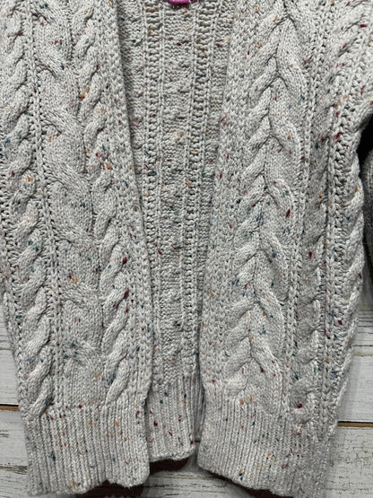 RuffleButts Cardigan Girls 2T/3T Cream Cable Knit Confetti Open Front EUC2