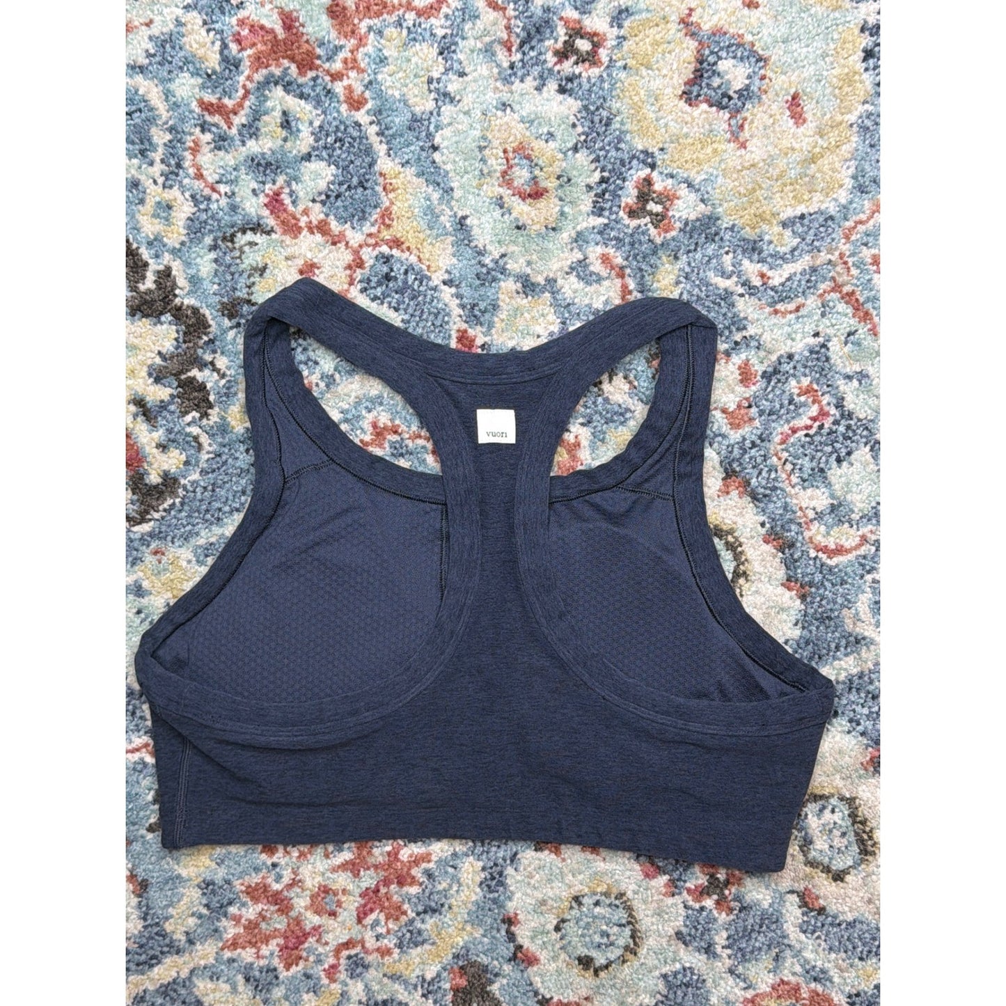 Vuori Yosemite Sports Bra Women S Charcoal Heather High Neck Racerback EUC1
