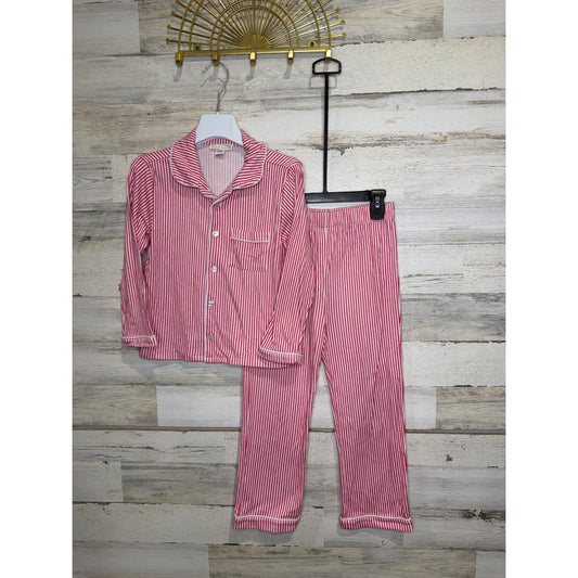 Beaufort Bonnet Company Pajama Set Boys 7 Red Stripe Preppy Sleepwear *Flawed0