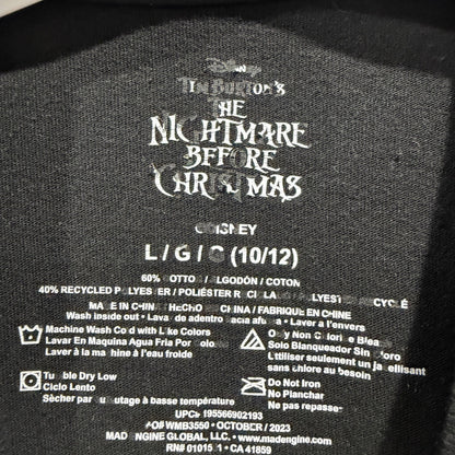 Disney Nightmare Before Christmas Shirt Boys L 10/12 Black King Jack Goth1