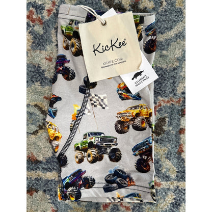Kickee Pants Boxer Briefs Boys Small 6-8 Grey Monster Truck NWT0