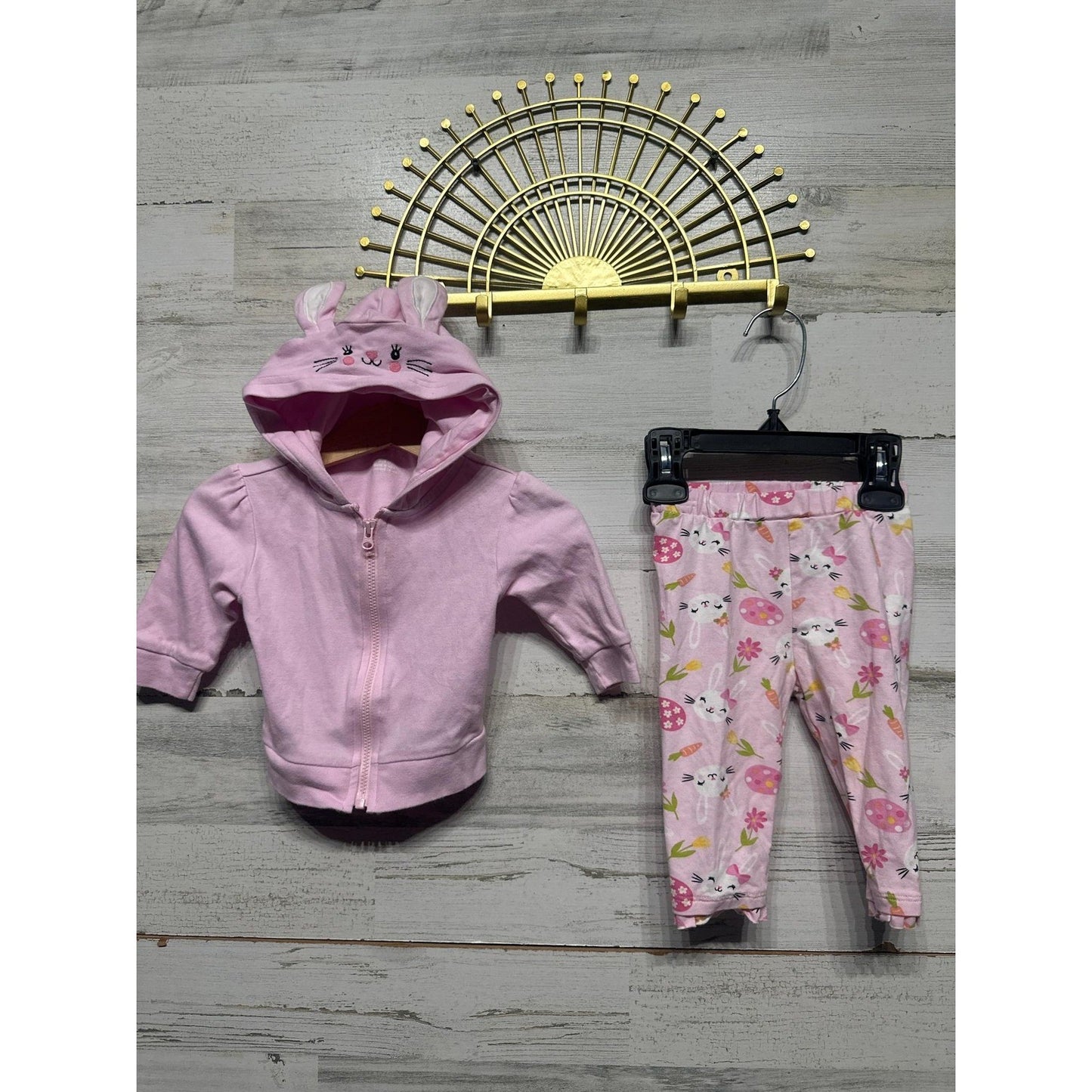 Bundles Hoodie Leggings Set Girls 3-6m Pink Bunny Easter Outfit EUC0